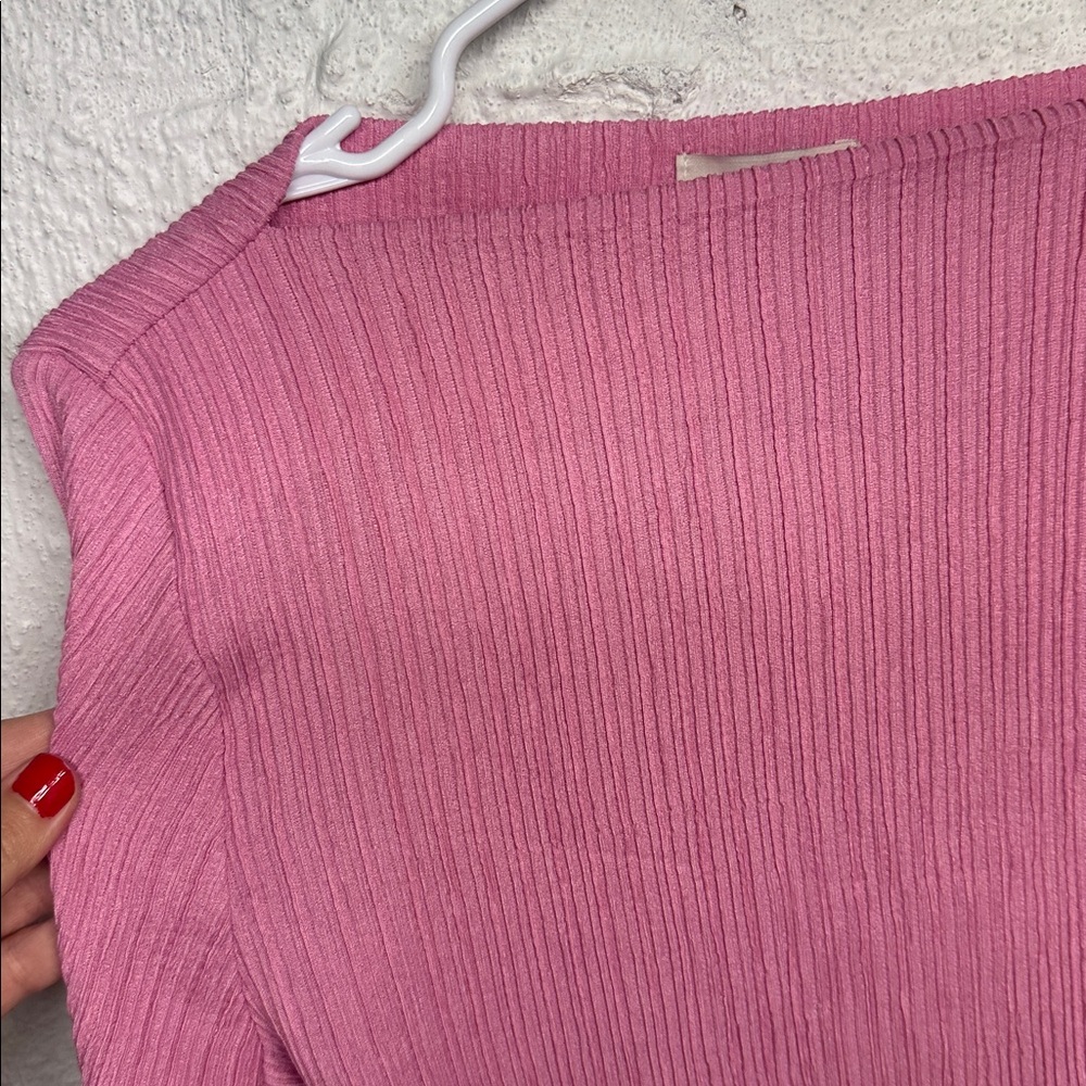 LOFT Ribbed Pink Top - Picture 3 of 6